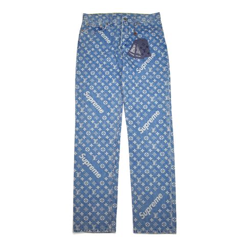 louis vuitton supreme monogram replica jeans|supreme x louis vuitton diamond.